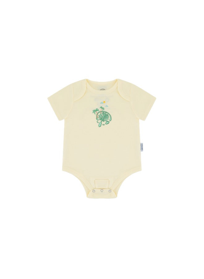 Baby Boys and Girls UAE 100% Organic Cotton Loose Fit Peek-a-Boo Flap Bodysuit