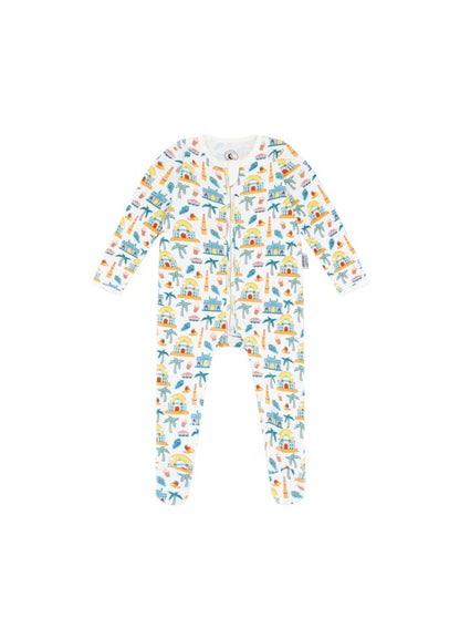 Baby Boys and Girls India 100% Organic Cotton Loose Fit Peek-a-Boo Flap Sleepsuit