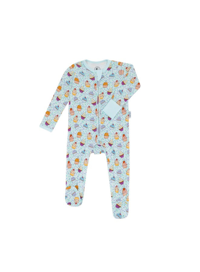 Baby Boys and Girls Cupcake 100% Organic Cotton Loose Fit Peek-a-Boo Flap Sleepsuit