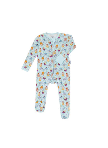 Baby Boys and Girls Cupcake 100% Organic Cotton Loose Fit Peek-a-Boo Flap Sleepsuit