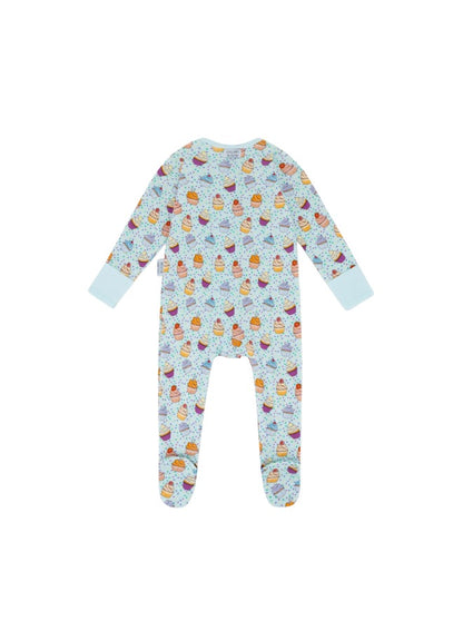 Baby Boys and Girls Cupcake 100% Organic Cotton Loose Fit Peek-a-Boo Flap Sleepsuit