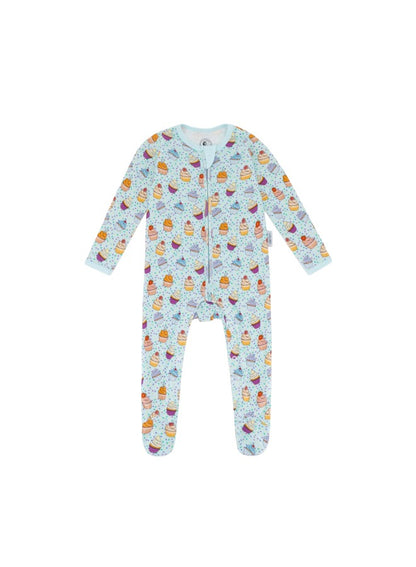 Baby Boys and Girls Cupcake 100% Organic Cotton Loose Fit Peek-a-Boo Flap Sleepsuit