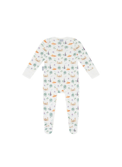 Baby Boys and Girls UAE 100% Organic Cotton Loose Fit Peek-a-Boo Flap Sleepsuit