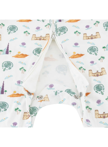 Baby Boys and Girls UAE 100% Organic Cotton Loose Fit Convertible Footies Sleepsuit