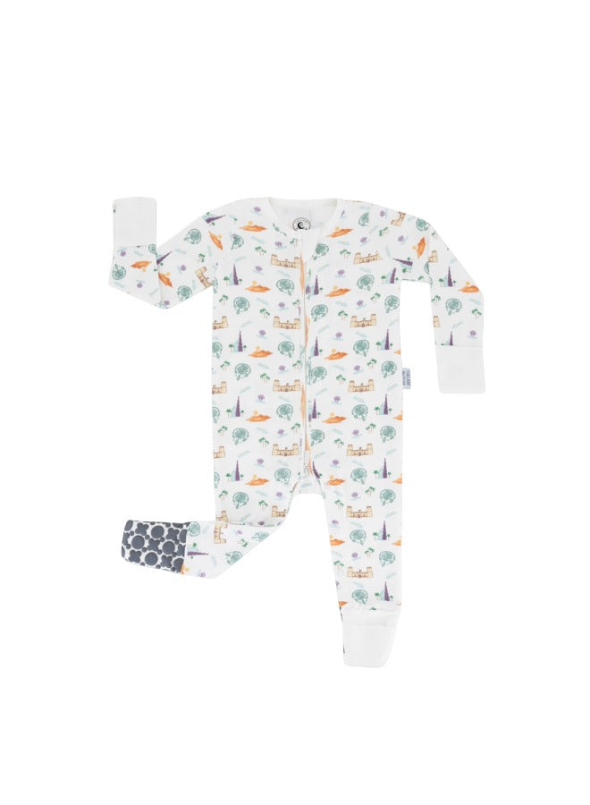 Baby Boys and Girls UAE 100% Organic Cotton Loose Fit Convertible Footies Sleepsuit