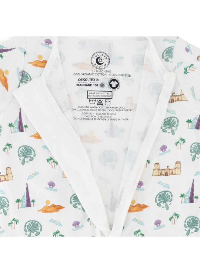 Baby Boys and Girls UAE 100% Organic Cotton Loose Fit Convertible Footies Sleepsuit