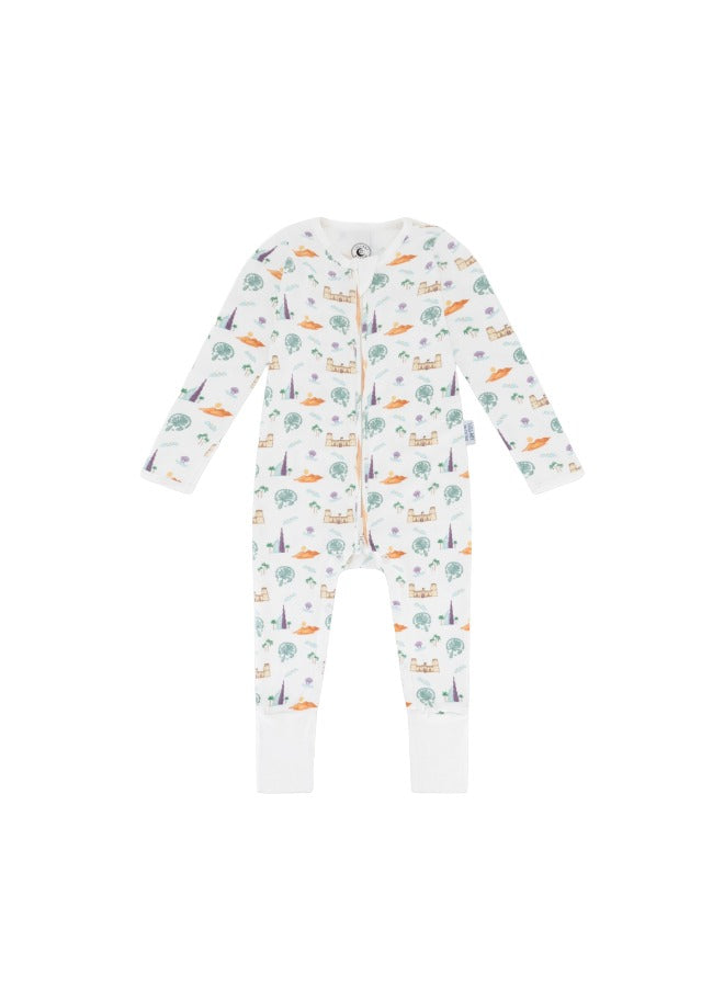 Baby Boys and Girls UAE 100% Organic Cotton Loose Fit Convertible Footies Sleepsuit