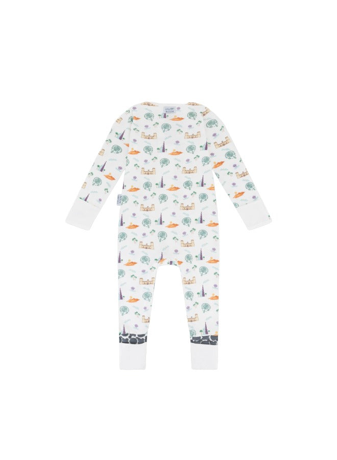 Baby Boys and Girls UAE 100% Organic Cotton Loose Fit Convertible Footies Sleepsuit