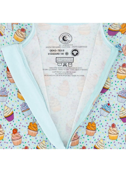 Baby Boys and Girls Cupcake 100% Organic Cotton Loose Fit Convertible Footies Sleepsuit