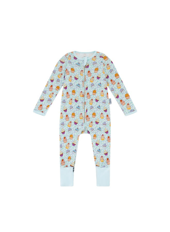 Baby Boys and Girls Cupcake 100% Organic Cotton Loose Fit Convertible Footies Sleepsuit