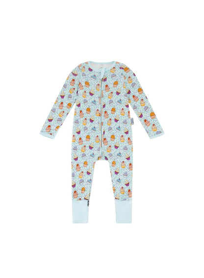 Baby Boys and Girls Cupcake 100% Organic Cotton Loose Fit Convertible Footies Sleepsuit