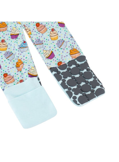 Baby Boys and Girls Cupcake 100% Organic Cotton Loose Fit Convertible Footies Sleepsuit