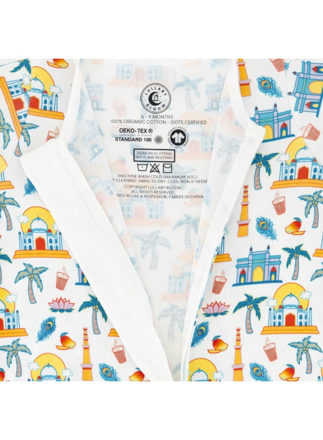 Baby Boys and Girls India 100% Organic Cotton Loose Fit Convertible Footies Sleepsuit