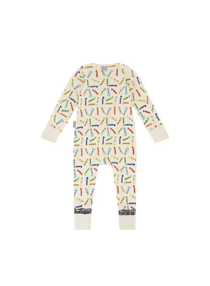 Baby Boys and Girls Crayons 100% Organic Cotton Loose Fit Convertible Footies Sleepsuit