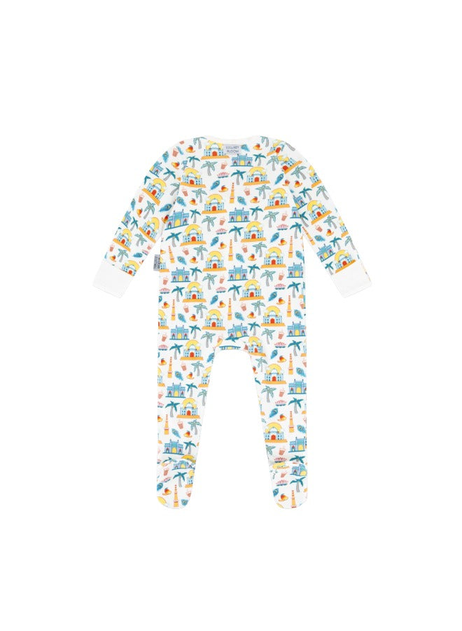 Baby Boys and Girls India 100% Organic Cotton Loose Fit Peek-a-Boo Flap Sleepsuit
