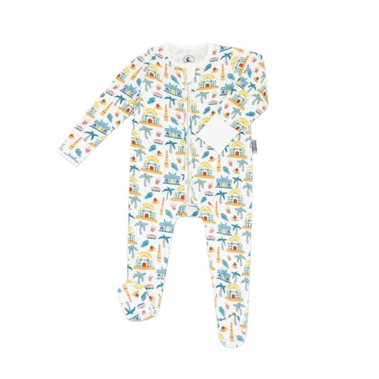 Baby Boys and Girls India 100% Organic Cotton Loose Fit Peek-a-Boo Flap Sleepsuit
