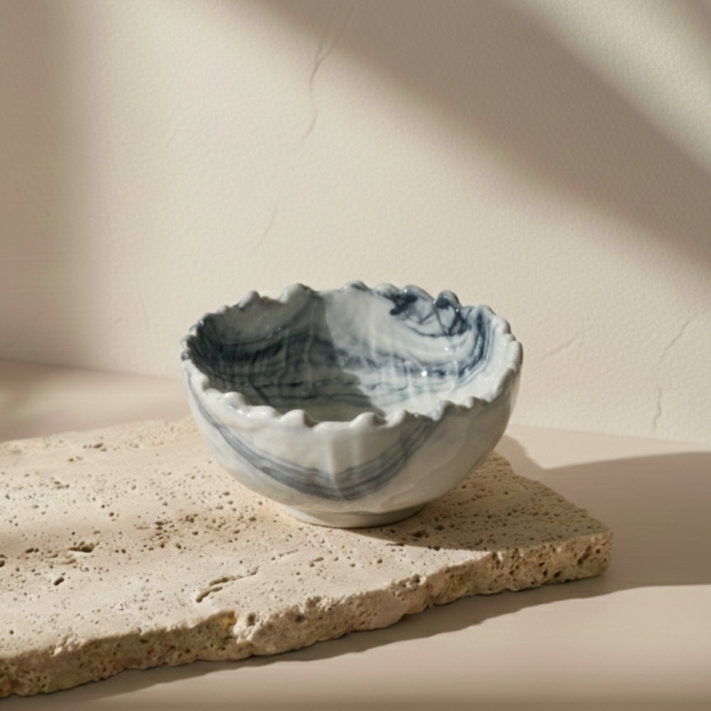 White Edge Bowl Set of 2