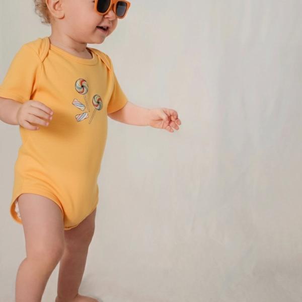 Baby Boys and Girls Candy 100% Organic Cotton Loose Fit Bodysuit
