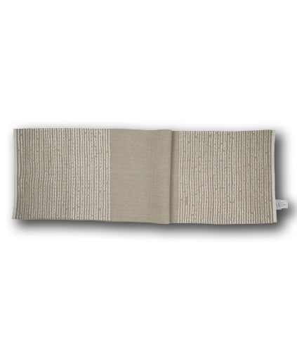 White Furrows Tablerunner – Beige Chambray Tablerunner with Soft Woven Stripe Panels
