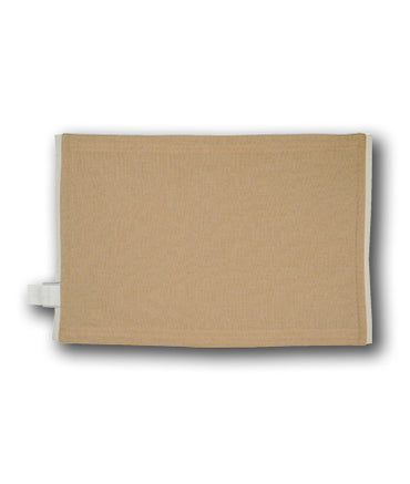 White Furrows Placemat Set of 4 – Natural Chambray Placemat with Subtle Woven Trim